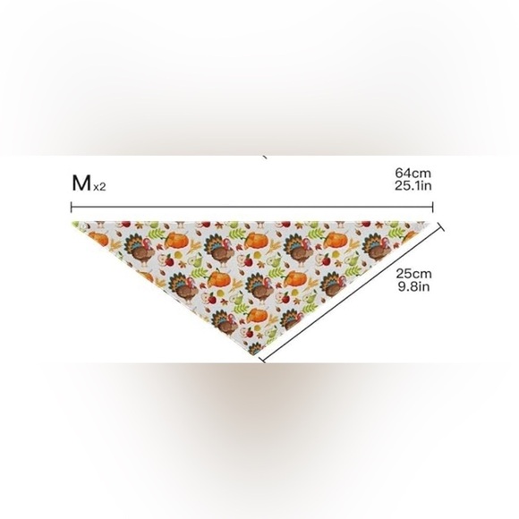 Dog scarf Thanksgiving Pumpkin Turkey Dog Scarf Pet Kerchief for Medium Large … - Picture 2 of 2